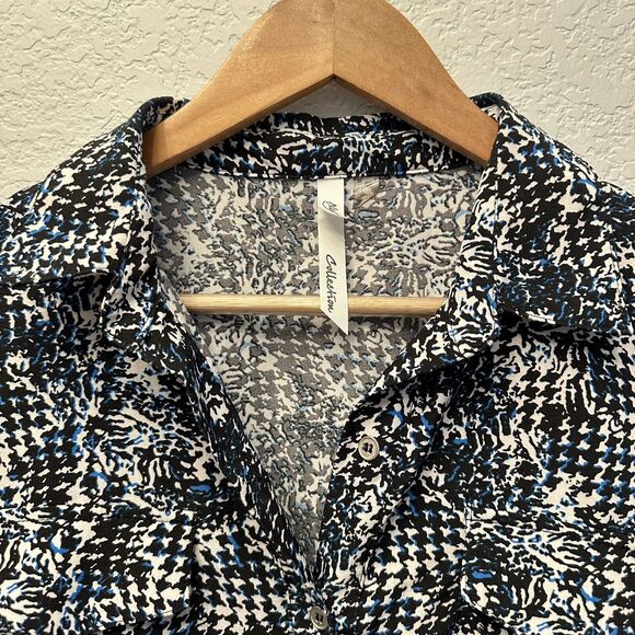 NY Collection Shirt Dress Light Weight Boho Button Down Modest Preppy Size XL - Picture 6 of 14